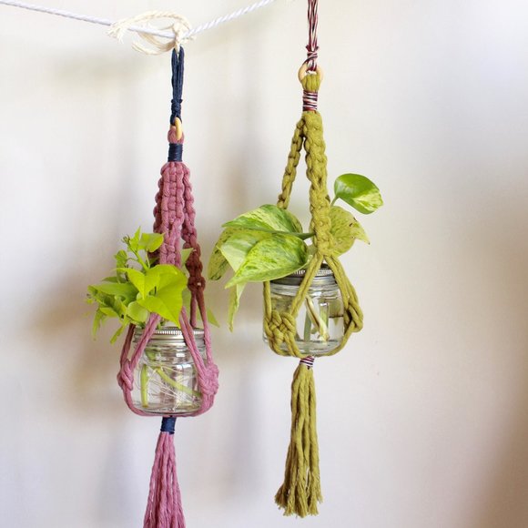 Mini Plant Hangers, Set of 2, Recycled Cotton - Picture 7 of 10